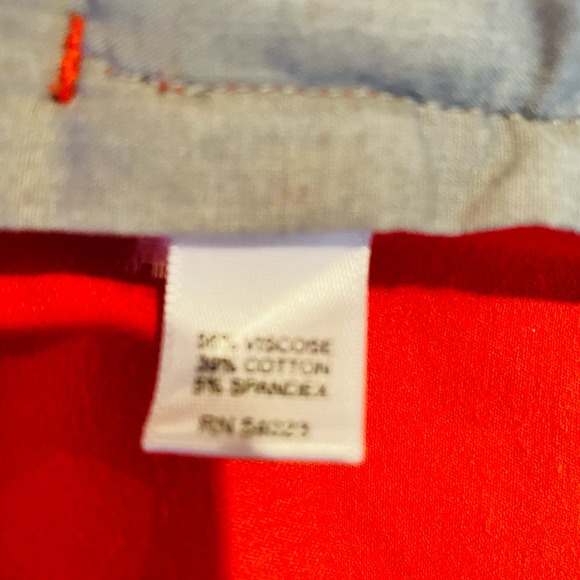 Banana Republic Sloan New Vermillion Bright Poppy Red Cotton Spandex Pants Sz 2 - Picture 10 of 11